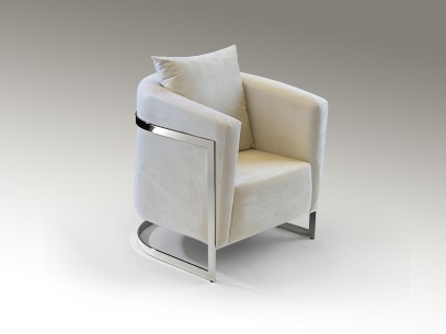 BERLIN - ARMCHAIR WHITE-CHROME