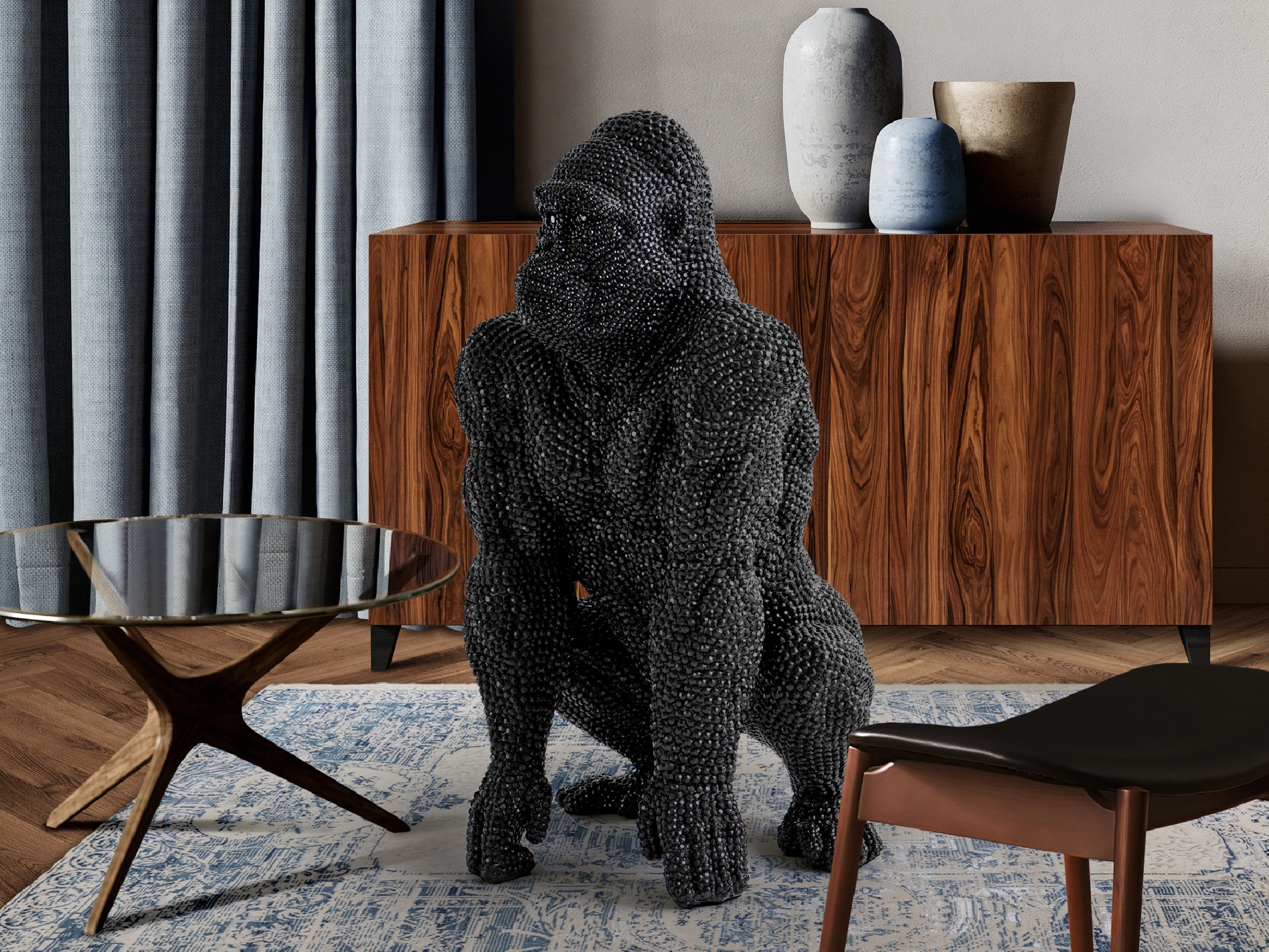 FIGURA GRANDE ·GORILA· NEGRO