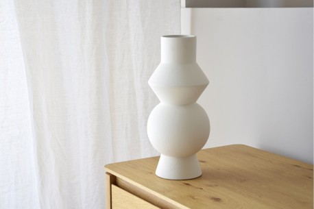 Jarrón cerámica blanco mate