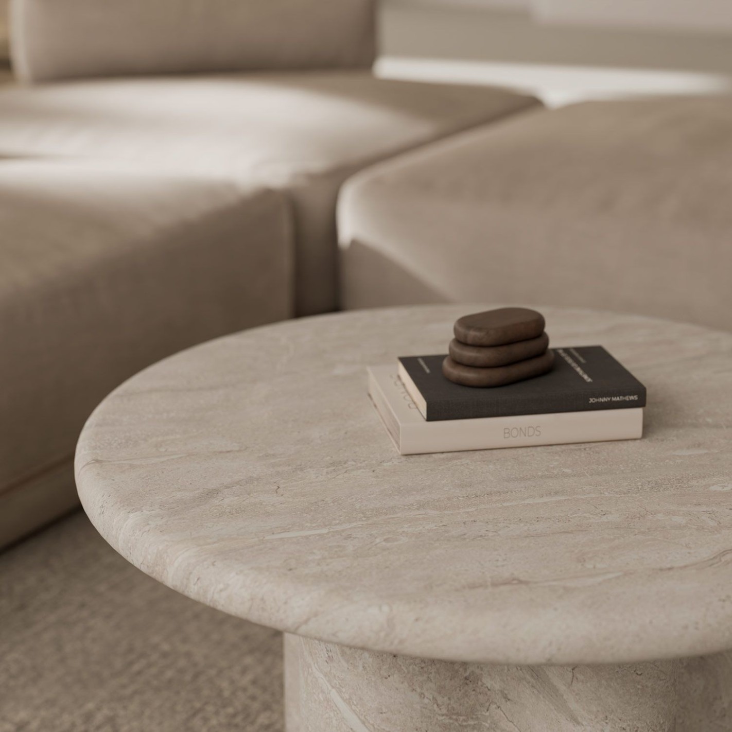 Mesa centro efecto travertino Giulia