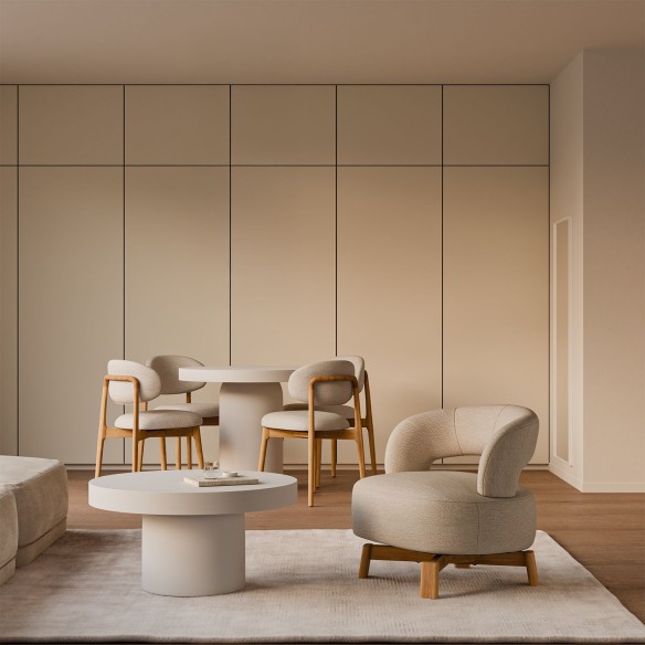 Mesa centro Mauro blanco cemento