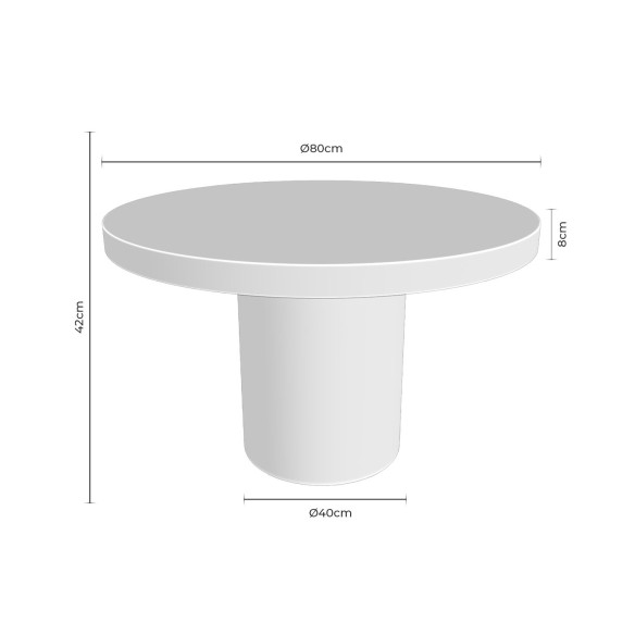 Mesa centro Mauro blanco cemento