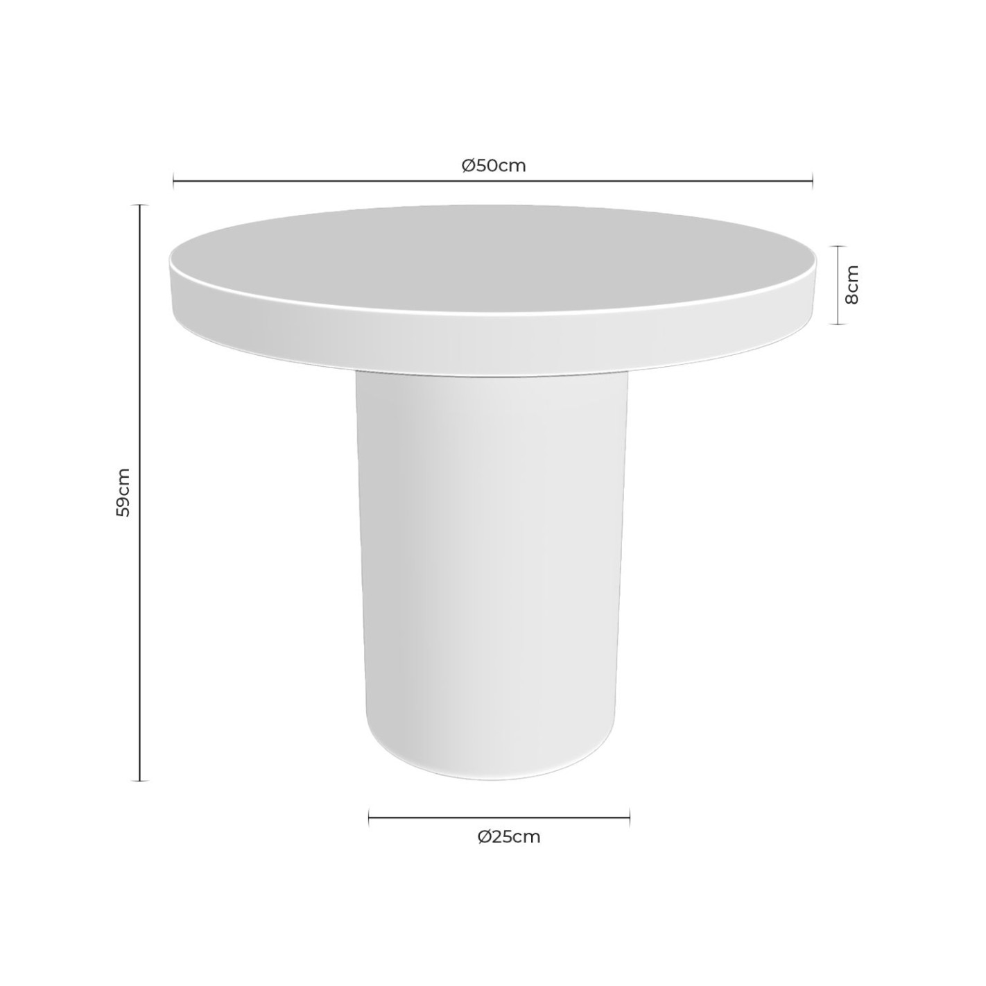 Mesa auxiliar Mirlo blanco