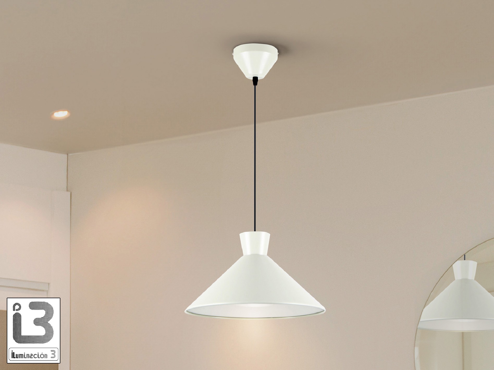 I3-CONO- LAMP 1L. MATTE PEARL