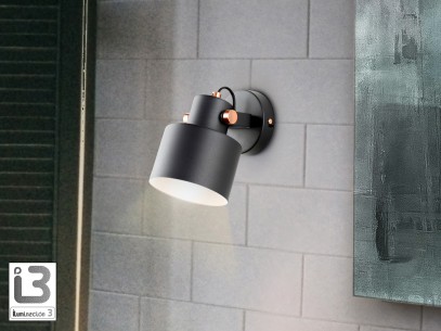 I3 - ERIKA - WALL LAMP 1L BLACK-COPPER