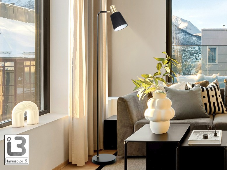 I3 - GISELA - FLOOR LAMP 1L BLACK-BRASS