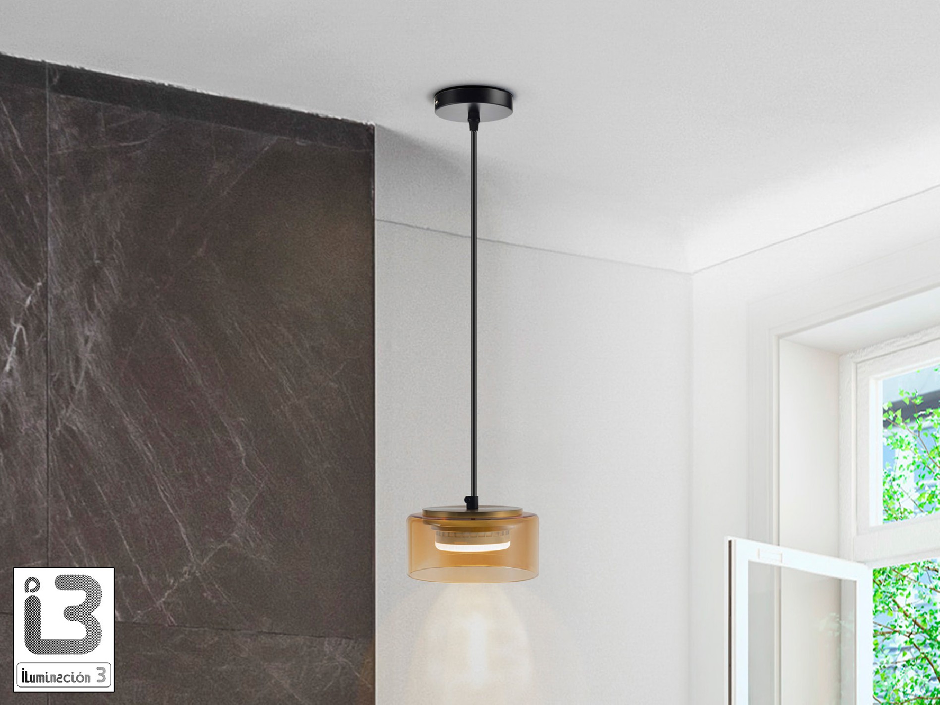 I3 - OLAIA - LAMP 1L BLACK-AMBER