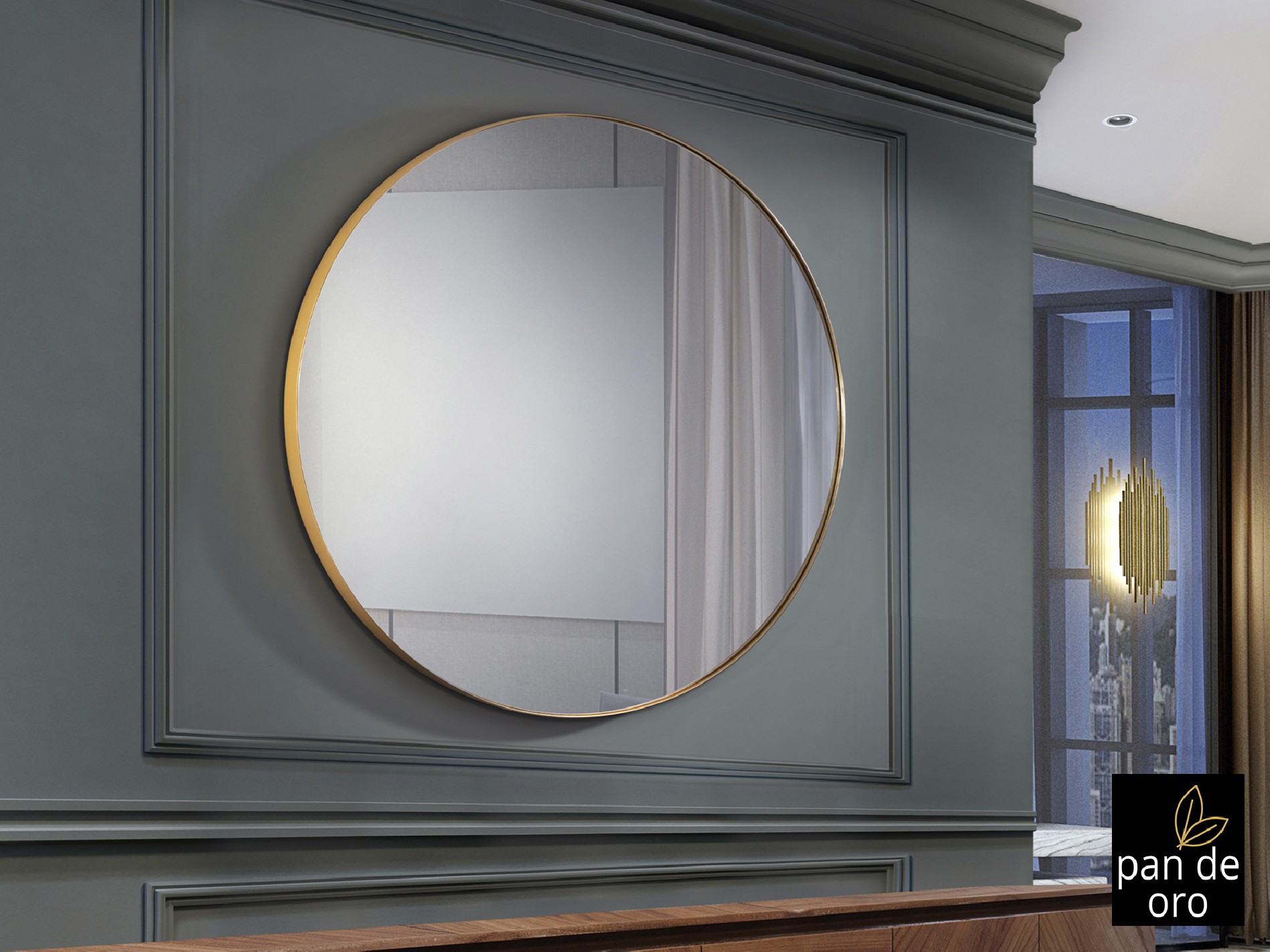 ORIO-ESPEJO REDONDO Ø120 ORO