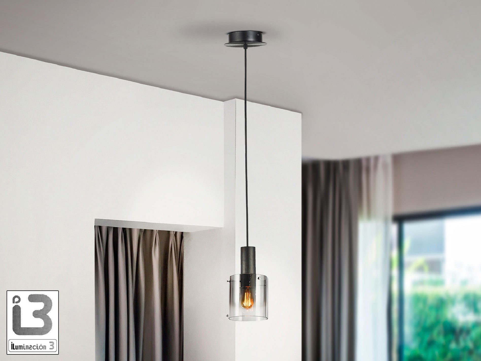 I3 - VENIZE - LAMP 1L BLACK-SMOKE