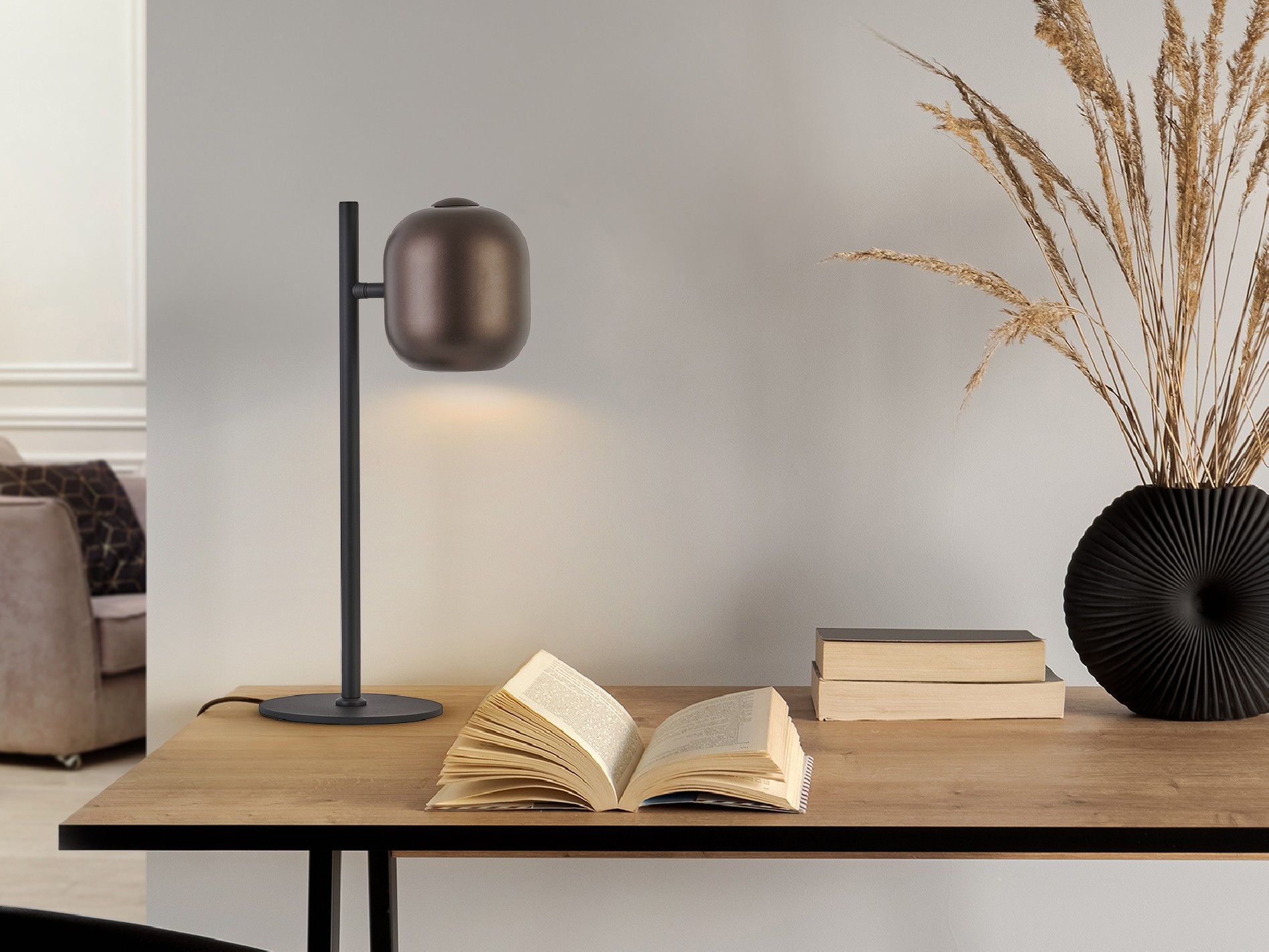 I3 - NIMES - TABLE LAMP 1L BLACK-BROWN