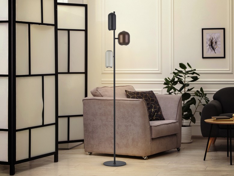 I3 - NIMES - FLOOR LAMP 3L. BLACK-COLOUR