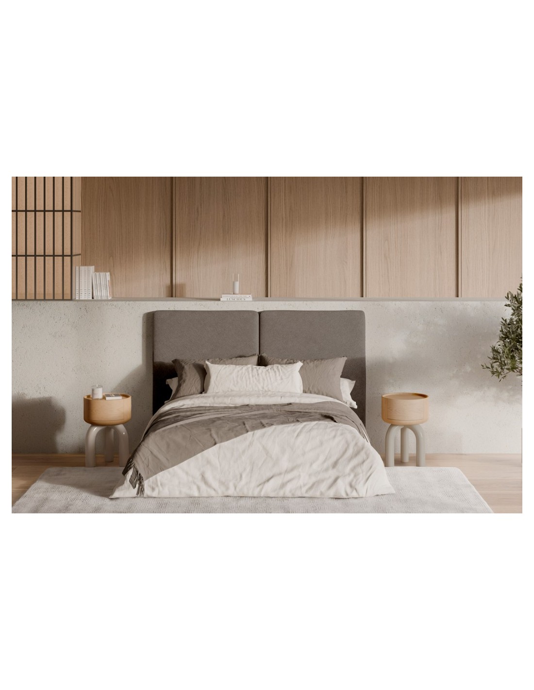 Mesita ARNOLD roble/beige