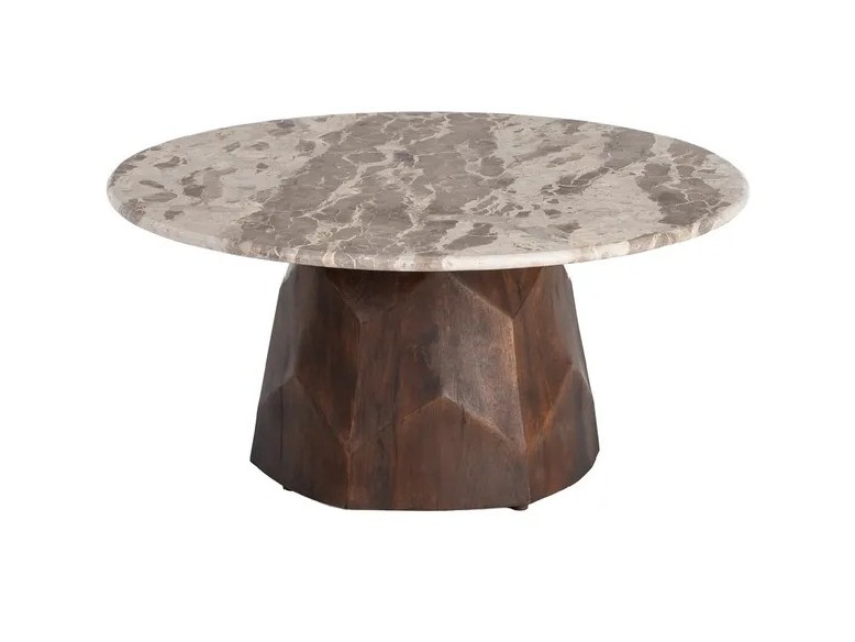 MESA CENTRO MADERA-MÁRMOL