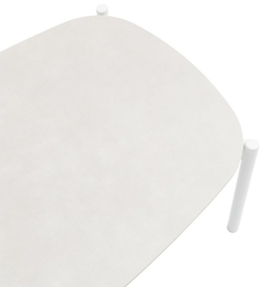 Mesa de centro Corfu aluminio blanco y porcelánico gris