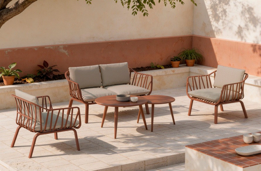 Conjunto de jardín MIKONOS terracota
