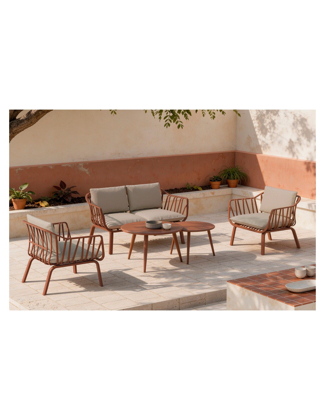 Conjunto de jardín MIKONOS terracota