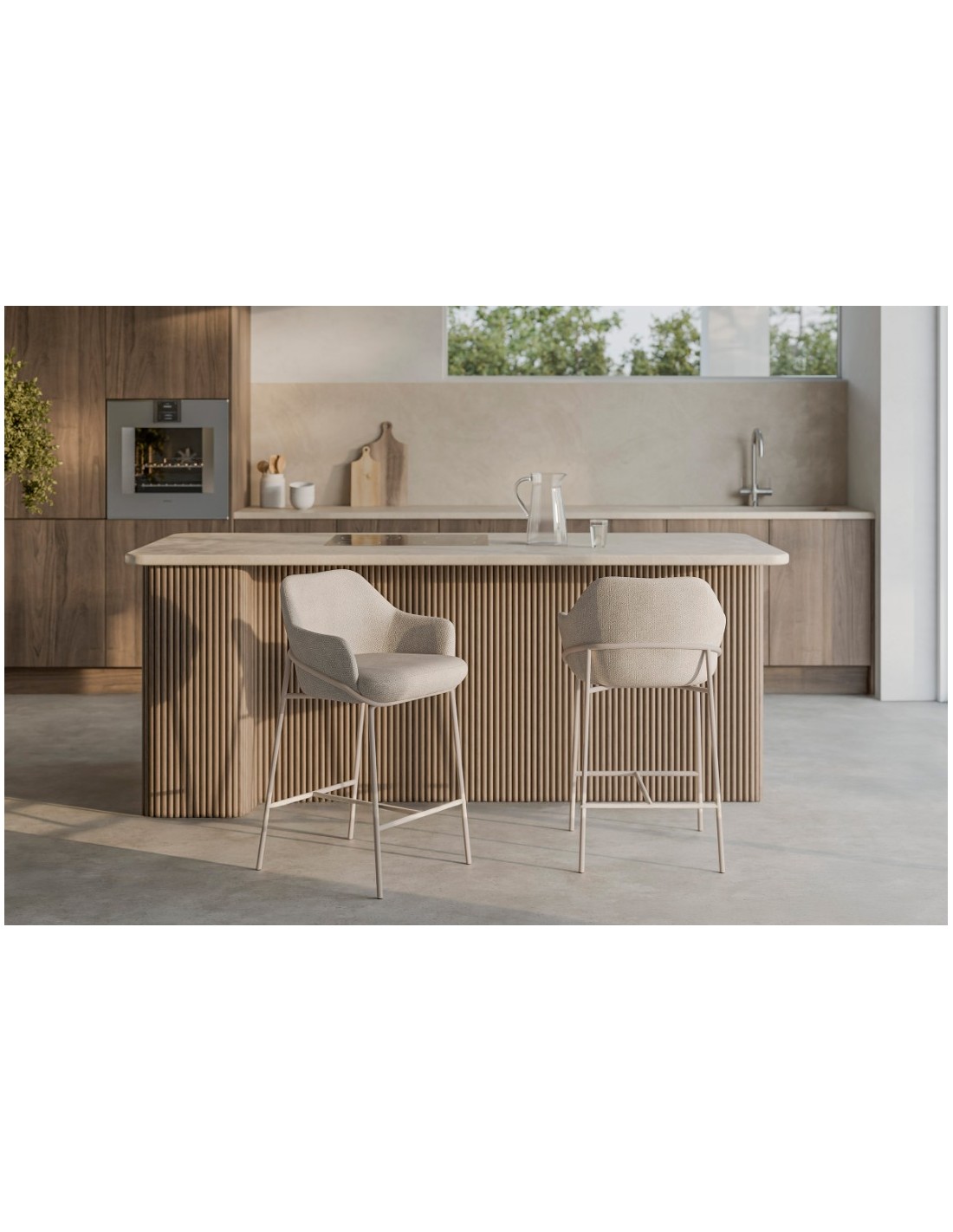 Taburete bajo THOMAS beige (pata beige)