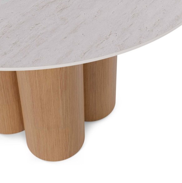Mesa fija TRACY 120 travertino/roble