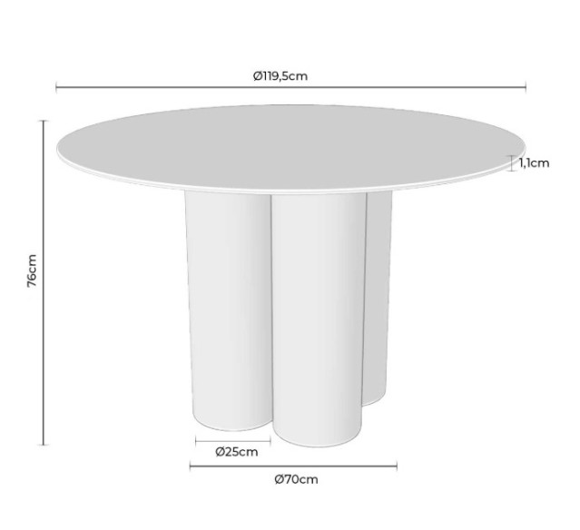 Mesa fija TRACY 120 travertino/roble