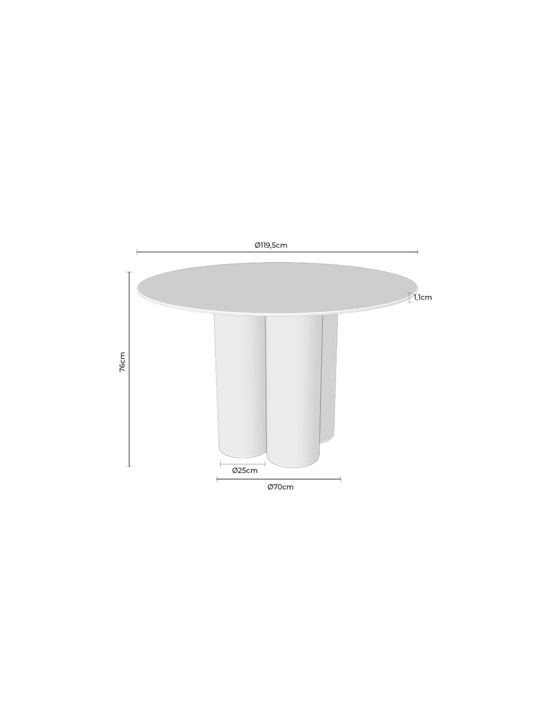 Mesa fija TRACY 120 travertino/roble
