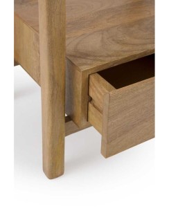 Mesita de noche 1 cajón madera maciza de mango 2