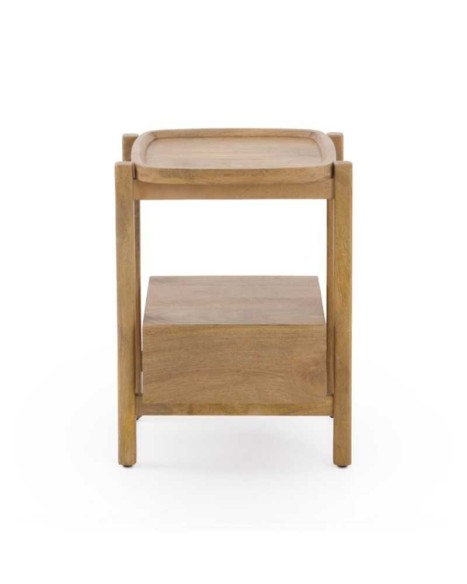 Mesita de noche 1 cajón madera maciza de mango