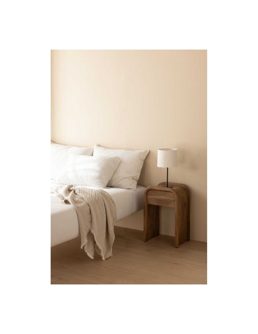 Mesita de noche 1 cajón madera maciza de mango