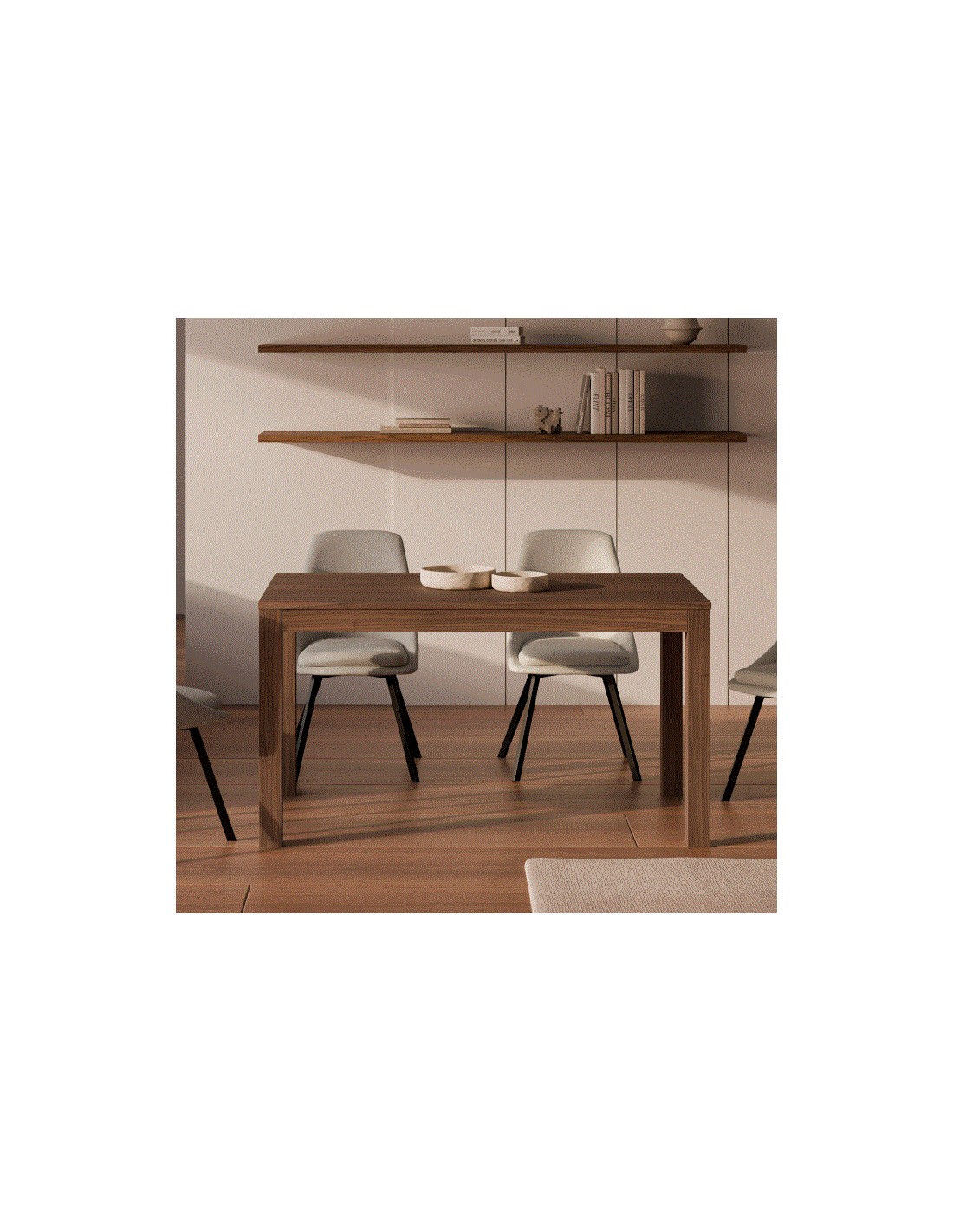 Mesa extensible Molly 120 nogal