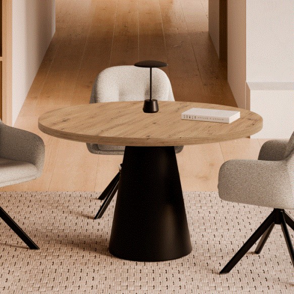Mesa fija Holly 100 roble/negro