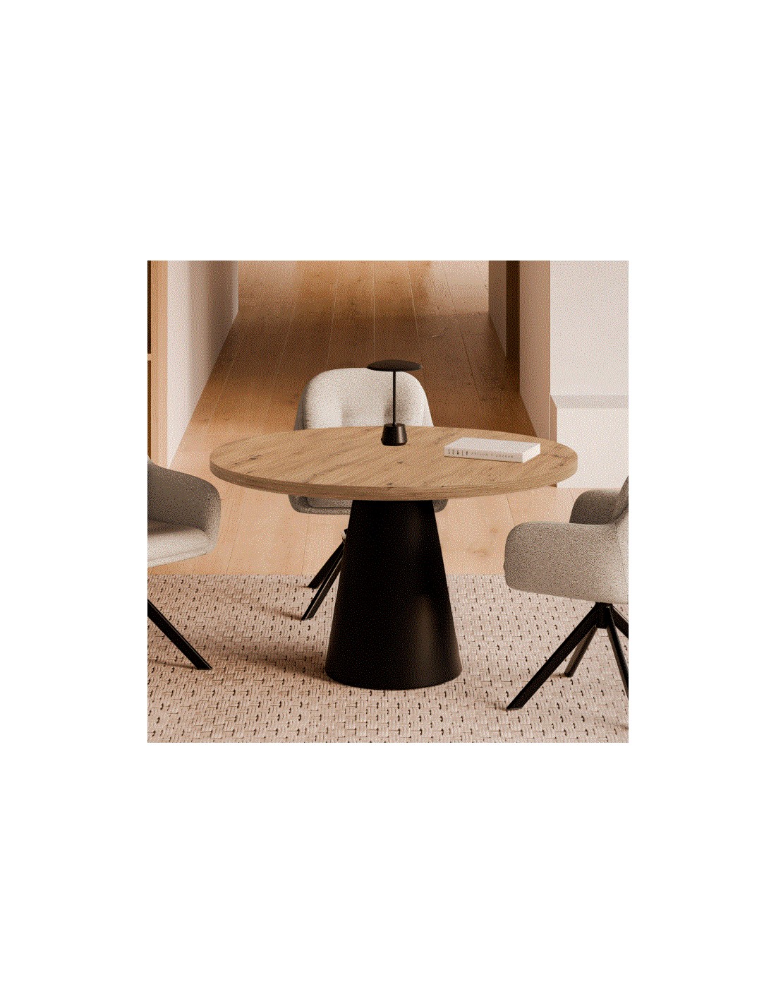 Mesa fija Holly 100 roble/negro