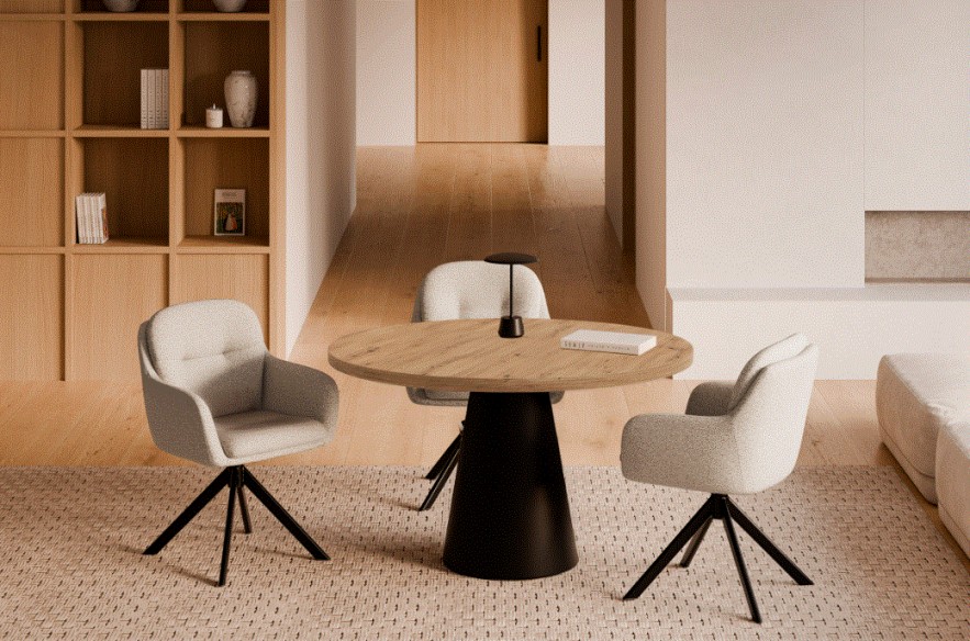 Mesa fija Holly 100 roble/negro