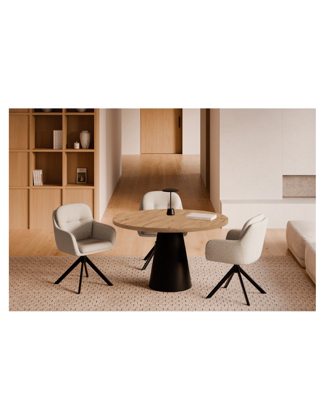 Mesa fija Holly 100 roble/negro