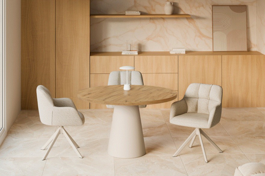 Mesa fija Holly 100 roble/beige