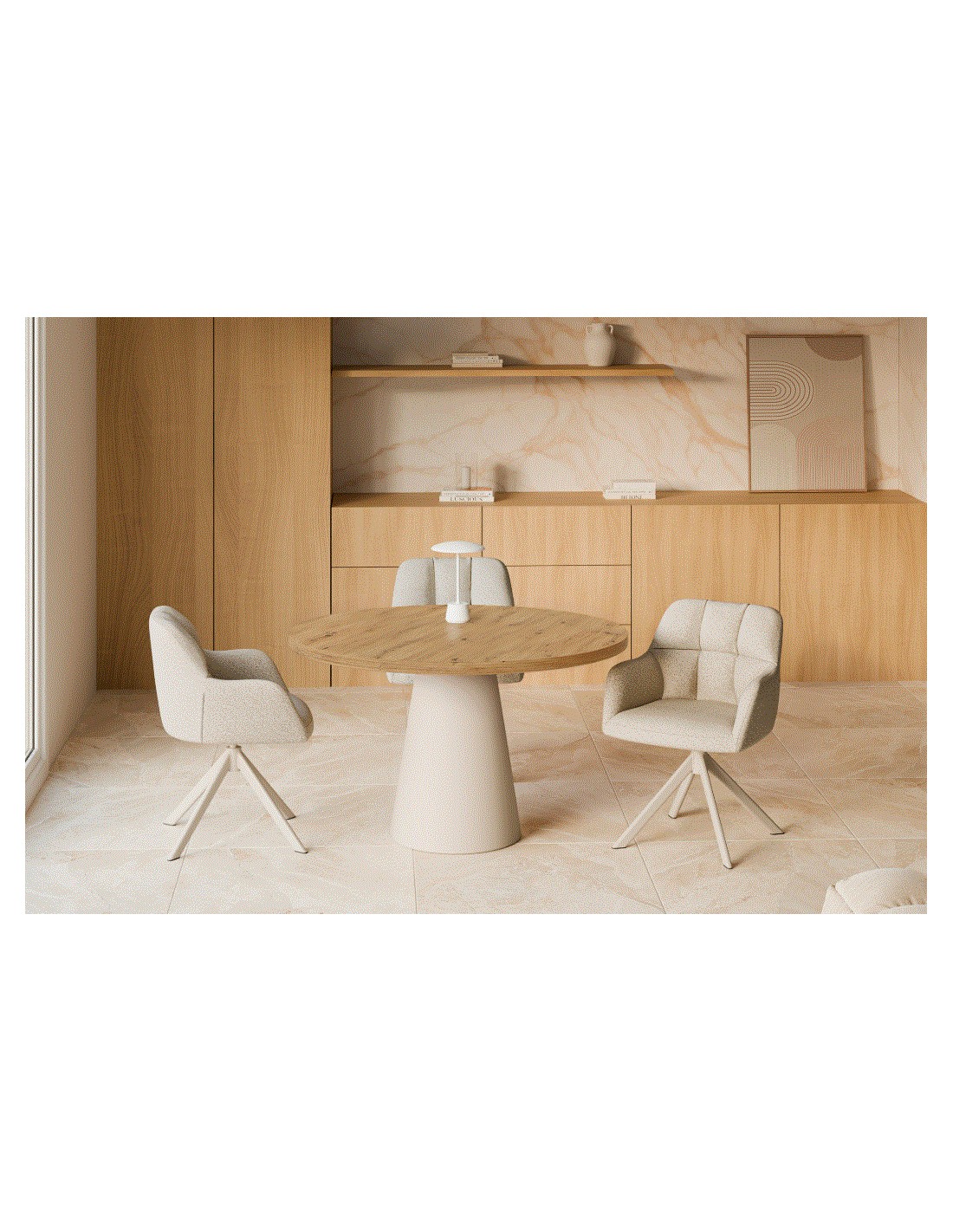 Mesa fija Holly 100 roble/beige