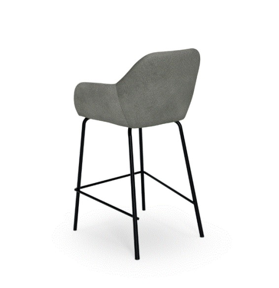 Taburete bajo JACOB gris oscuro (pata negra)