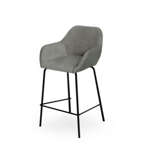 Taburete bajo JACOB gris oscuro (pata negra) 2