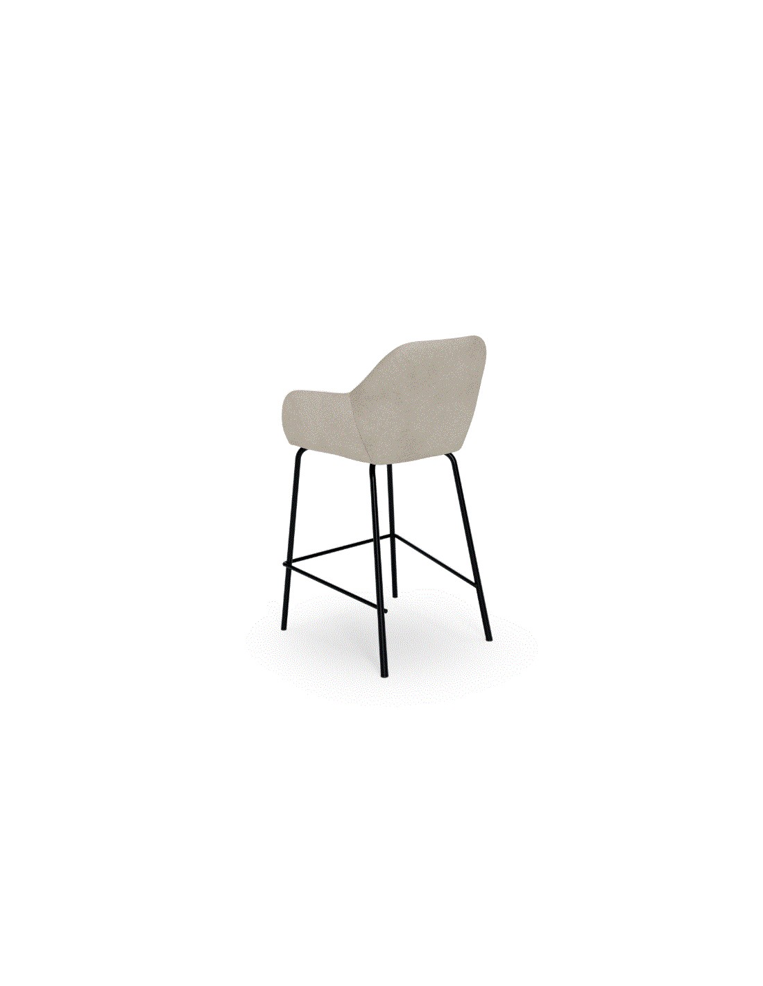 Taburete bajo JACOB beige (pata negra)