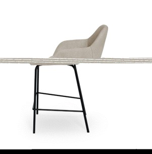 Taburete bajo JACOB beige (pata negra) 2