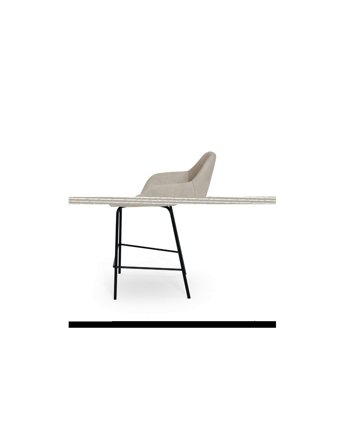 Taburete bajo JACOB beige (pata negra)