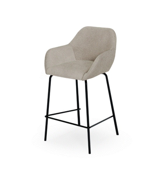 Taburete bajo JACOB beige (pata negra)