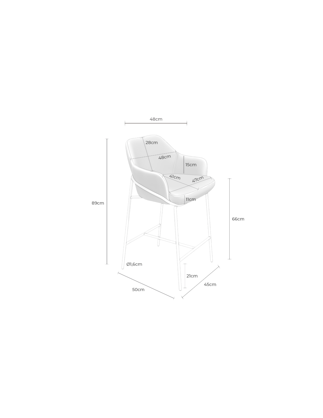 Taburete bajo THOMAS beige