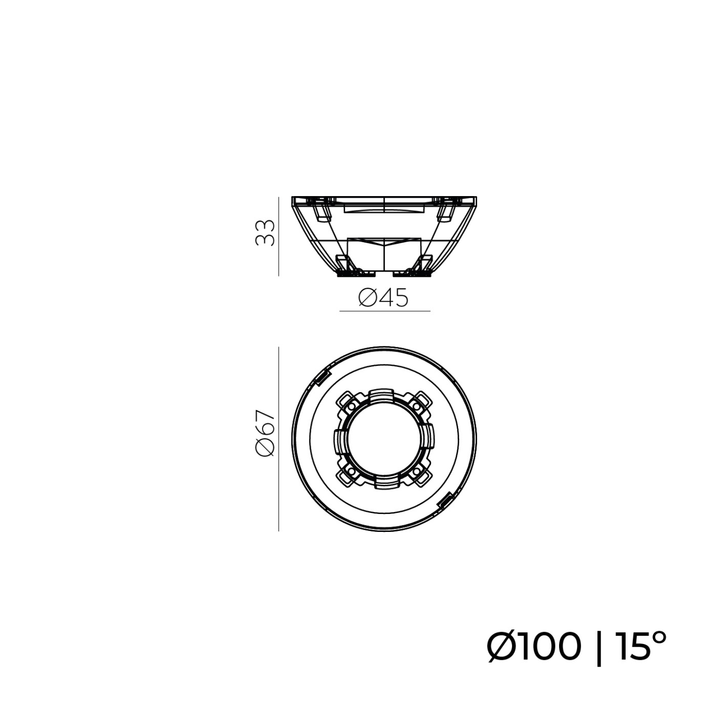 Ø100mm 15°