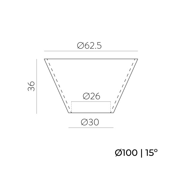 Ø100mm 15°
