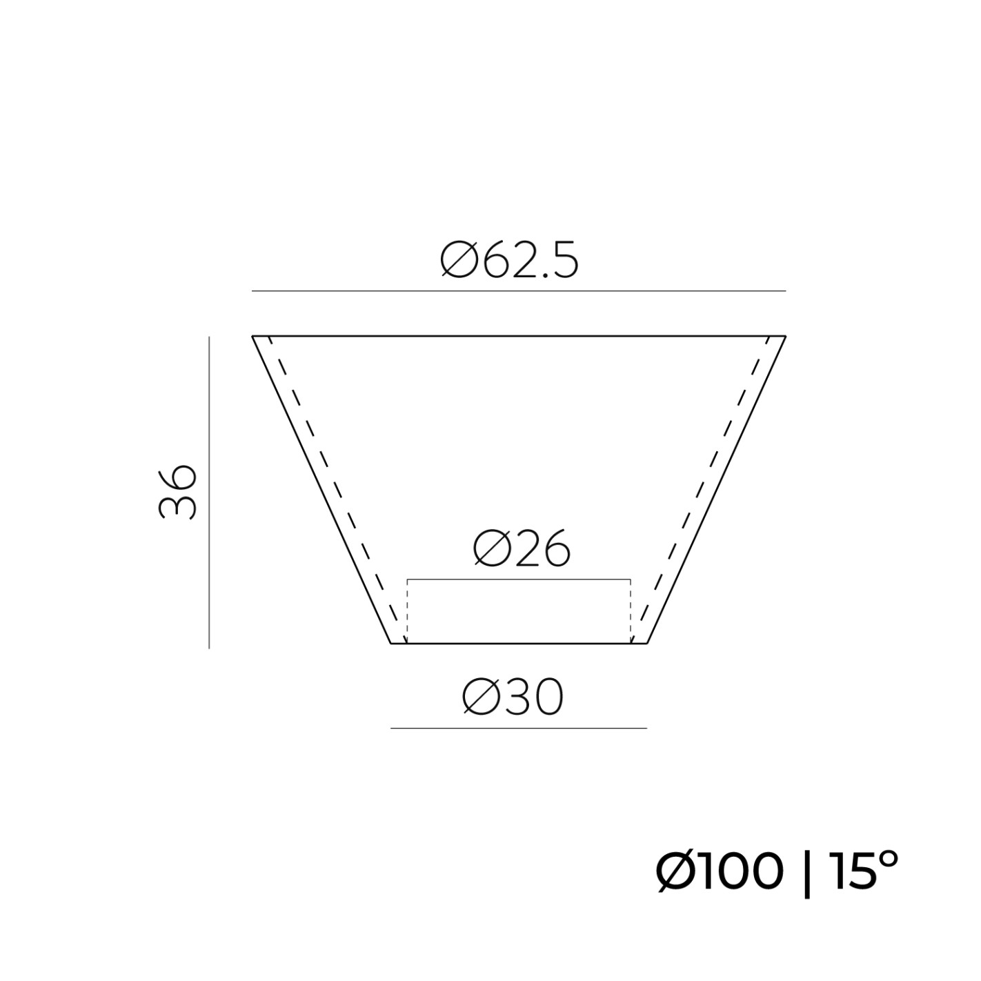 Ø100mm 15°