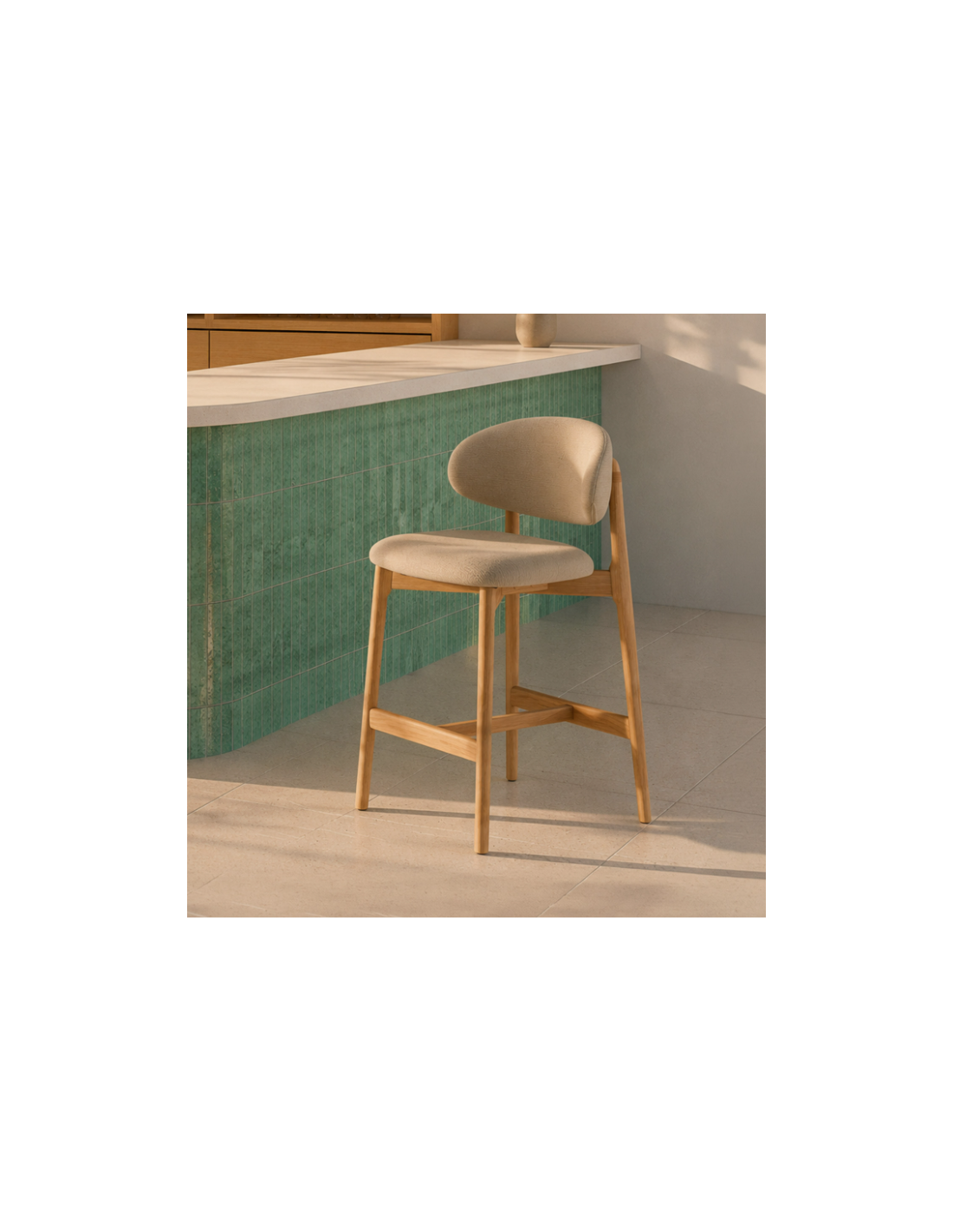 Taburete bajo RENZO beige