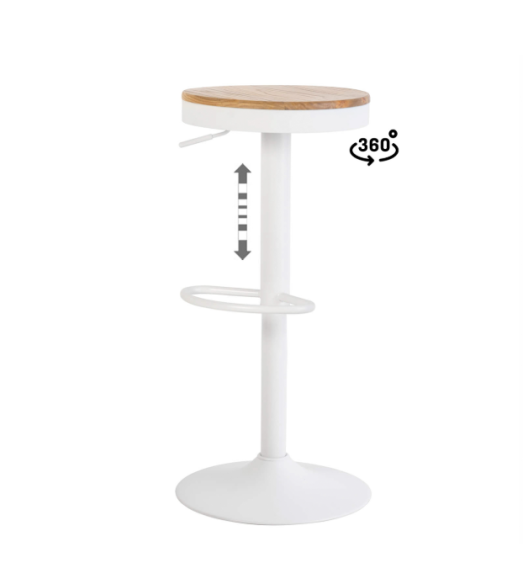 Taburete regulable Barret blanco
