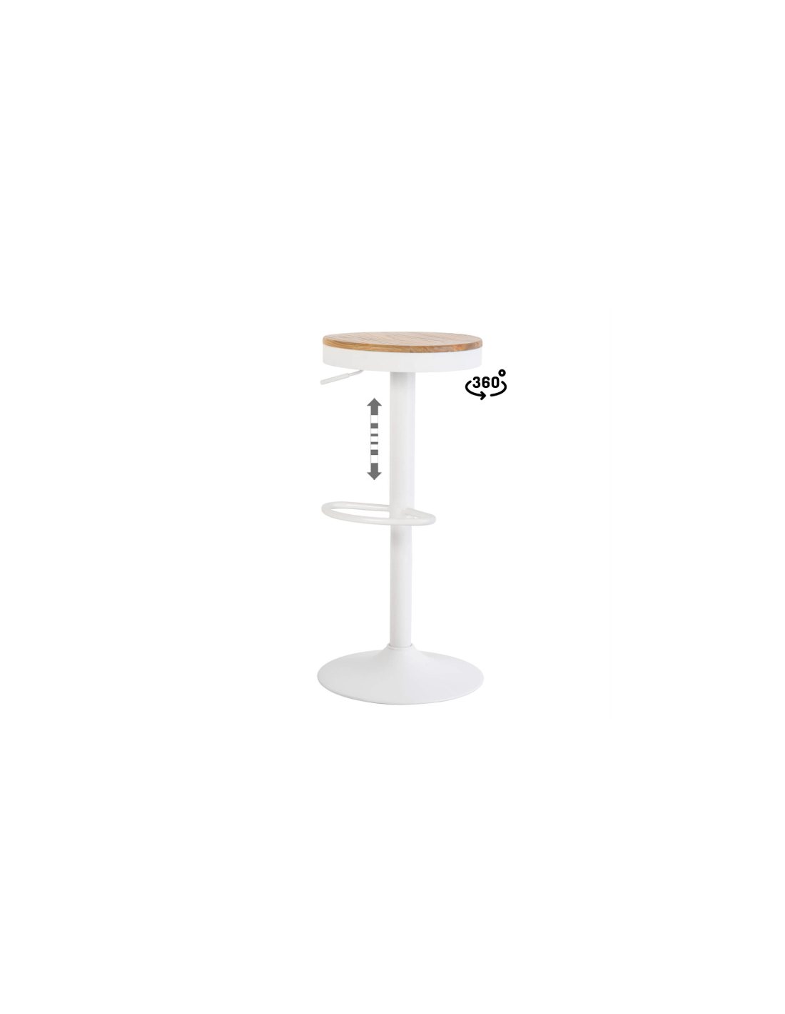 Taburete regulable Barret blanco