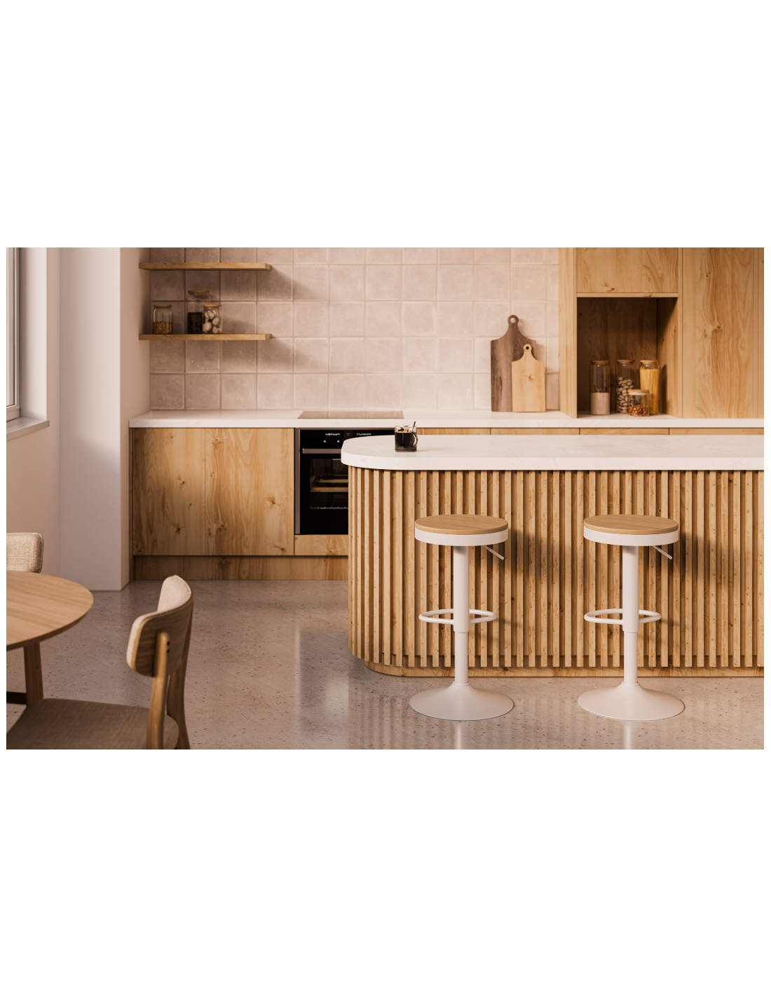 Taburete regulable Barret blanco