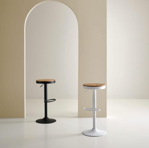 Taburete regulable Barret blanco