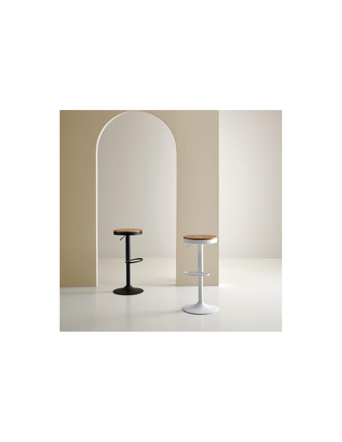Taburete regulable Barret blanco